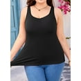 thumbnail image 5 of Charmo Womens V Neck Plus Size Tank Tops Built-in Padded Bra Adjustable Strap Undershirts Cotton Basic Cami Shirts 1X-4X, 5 of 6