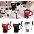 thumbnail image 3 of Chocolate Fondue Mug, Fondue Coffee Cup, Chocolate Melting Cup, Mini Chocolate Fondue Set Without Tealights, Fondue Cups With Forks For Date Night Birthday Wedding (Red), 3 of 8