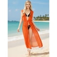 thumbnail image 3 of HAPPY BAY Women's Chiffon Summer Beach Open Front Lightweight Beachwear Duster Kimono Cardigan M-L Orange_AB874, 3 of 5