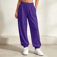 thumbnail image 3 of SYwaren Women's Wide Leg Sweatpants Casual Baggy Fall Comfortable Solid Elastic Waist Pocket Full Length Pants, 3 of 9