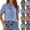 49# Blue, variant on Gingham Ruffle Neck T Shirts for Women 2026 Summer Puff Sleeve Button Down Tops Relaxed Fit Lightweight Office Casual Blouses Red XXL