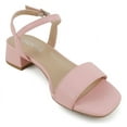 thumbnail image 4 of Soda Shoes Women Ankle Strap Sandals Low Block Heel Single Band EPISODE-S Light Pink 9, 4 of 5