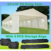 32x16 Heavy Duty Wedding Party Tent Canopy Carport White