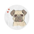 thumbnail image 2 of SIDONKU 60 inch Round Beach Towel Blanket Doodle of Funny Lovely Pug Baby Beautiful Boy Travel Circle Circular Towels Mat Tapestry Beach Throw, 2 of 2