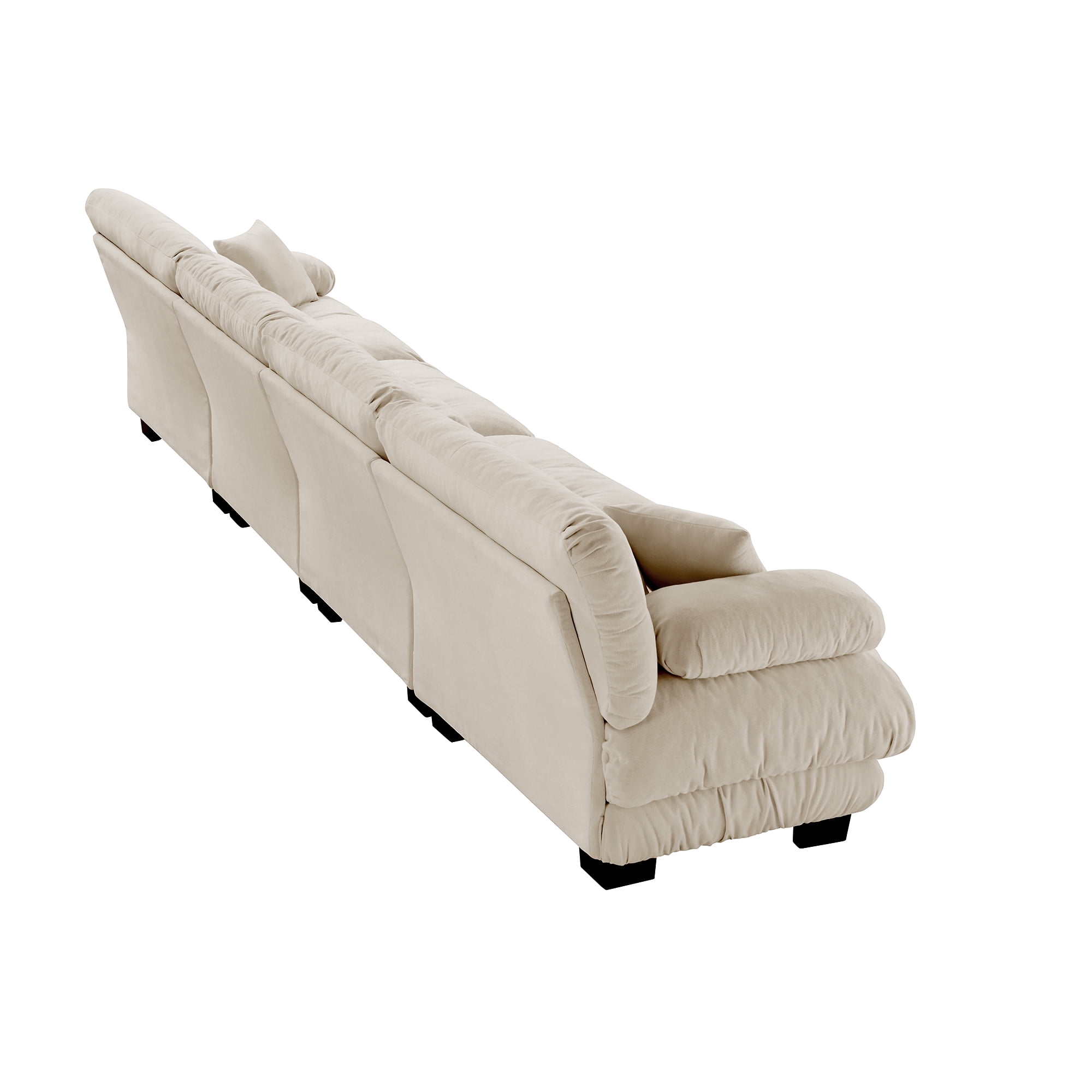 Gewnee White Chenille Cloud Couch 2 Seater Sofa for Living Room, Chenille 2 - Seat sofa with 2 Lumbar pillows and 2 throw pillows,