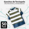 thumbnail image 4 of MAGMALIFE 50 Ganchos de Terciopelo para Ropa Infantil, Gancho Plateado Giratorio de 360 Grados, Adecuado para Todo Tipo de Ropa, Antideslizante, 35 cm de Largo (Menta), 4 of 7