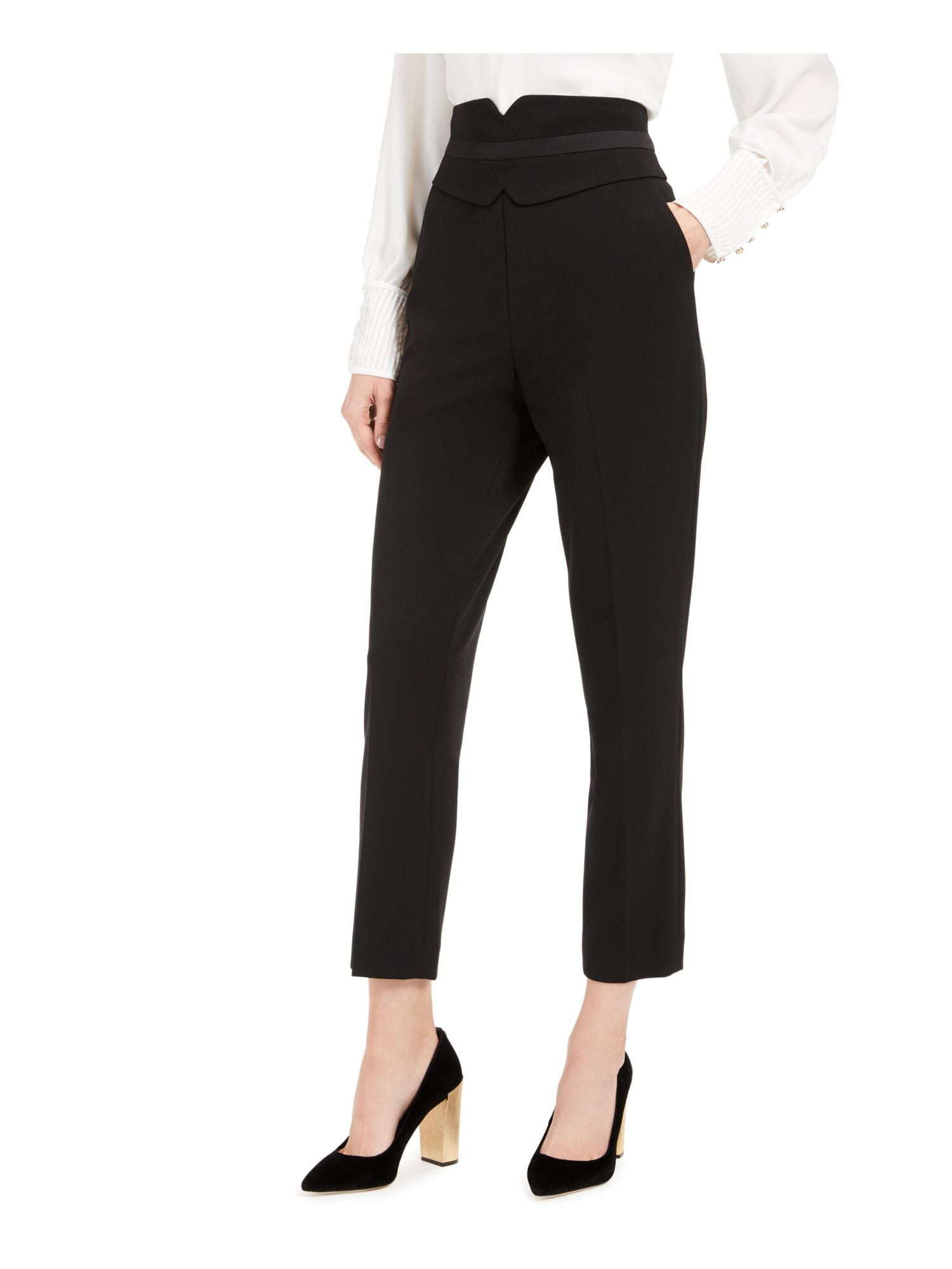 womens black pants with zippers on the legs