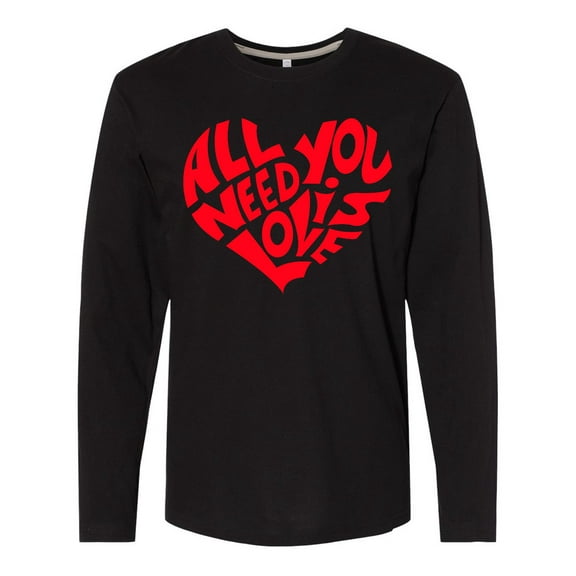 Inktastic All You Need is Love Red Heart Shape Long Sleeve T-Shirt