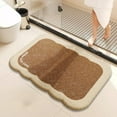 thumbnail image 4 of RBCKVXZ Microfiber Bathroom Rugs, Beige Bath Rug Boho Farmhouse Cute Aesthetics Preppy Bath Mat for Bathroom, Tub, Floor Carpet, Sink, Shower, Non-Slip, Absorbent, 35x24, 4 of 6