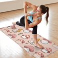 thumbnail image 6 of Pink Mushroom Cartoon Light Pattern Hot Yoga Mat Towel Non Slip for Hot Yoga - Quick-Drying Yoga Mat Cover with 4 Corner Pockets with Travel Bag - Hot Yoga Towel Non Slip 74"x26", 6 of 6