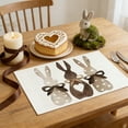 thumbnail image 6 of Boovnll Easter Placemats, Washable Wipeable Heat-Proof Easter Bunny Printing Placemats for Home Kitchen Dining Table Holiday Party Decor, Easter Decorations, 12x18", 6 of 6