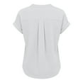 thumbnail image 5 of MaFYtyTPR Summer Tops for Women Lightweight Comfy Cotton Linen Short Sleeve Shirt Fashion Simple Solid Color Blouse A-White XXL, 5 of 5