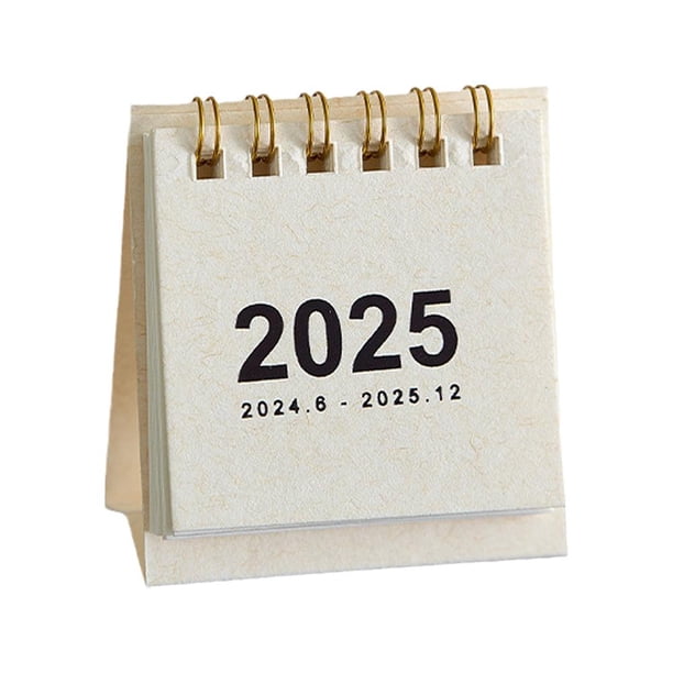 Wartleves Calendario de escritorio pequeño 2025, calendario mensual plegable de pie para escritorio, decoración, nuevo