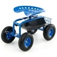 thumbnail image 1 of Gymax Cart Wagon Rolling Work Seat w/ Tool Tray Basket Planting Patio Blue, 1 of 9