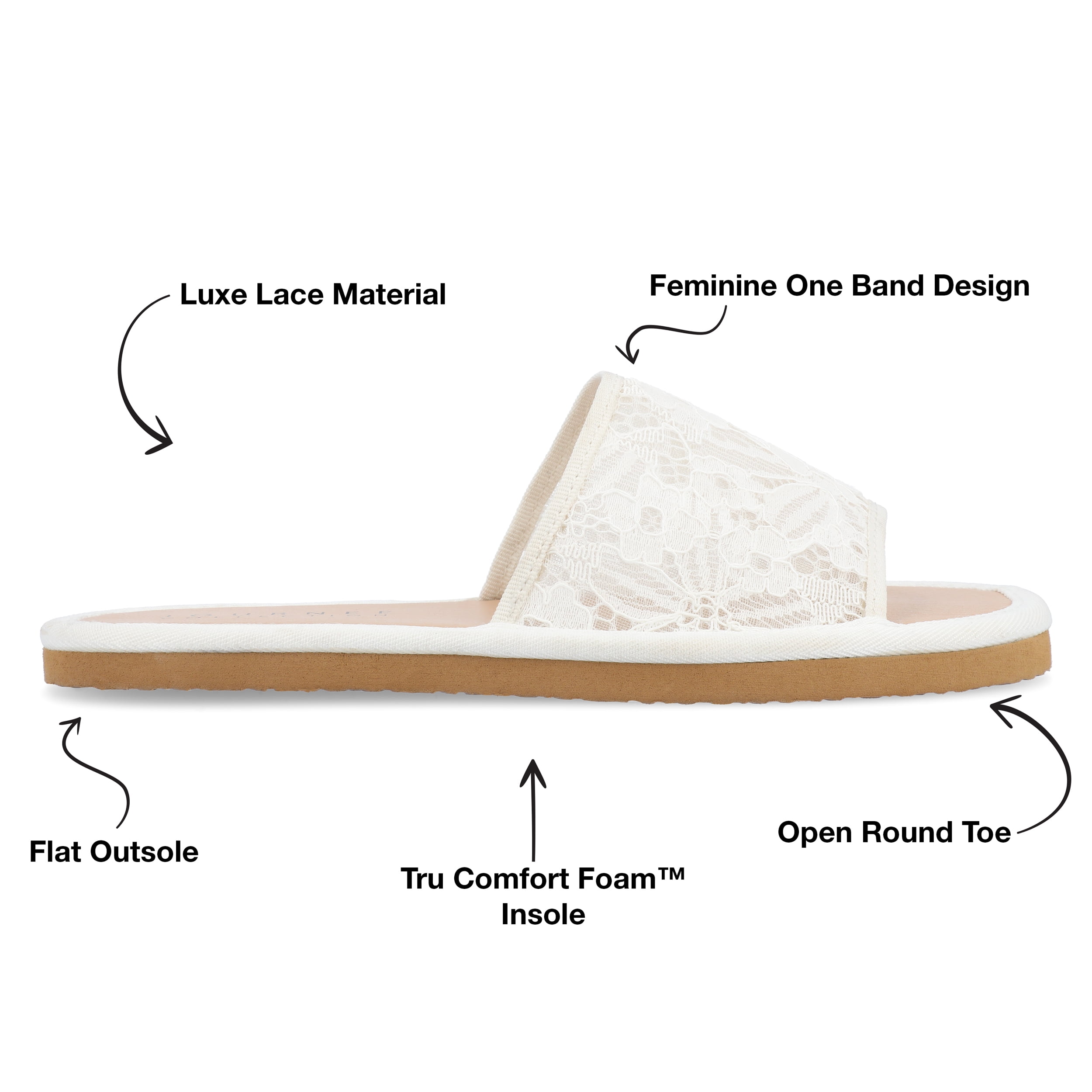 Journee Collection Womens Eniola Tru Comfort Foam Slide Flat Sandals