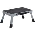 thumbnail image 1 of Non-Slip Step Stool, Rubber Platform Steel 1-Step Ladder, Sturdy Enough Folding Footstool for Adults or Kids, for Kitchen Toilet Camping Office RV, 225 lbs Safe Capacity, 7" Step Stools (Grey), 1 of 5