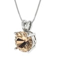 thumbnail image 2 of Clara Pucci 14K White Solid Hypoallergenic Gold 3Ct Synthetic Yellow Moissanite Round Brilliant Cut Solitaire Designer Necklace Pendant For April, 2 of 6