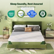 FlexiSpot Memory Foam Mattress – Bamboo Viscose Cover, 3-Layer Cooling Gel Infusion, Green Tea Support, Medium Firm, CertiPUR-US Certified, Machine-Washable, Bed-in-a-Box