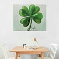 thumbnail image 3 of Nawypu Happy St Patricks Day Print, Four Leaf Clover Art Poster Canvas, Good Luck Gift,Irish Print, Shamrock Print, Dining Room Decor, Bedroom Art, Wall Decor Living Room, Art Deco, 3 of 5