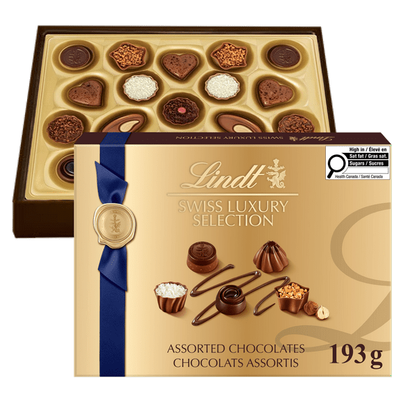 Lindt SWISS LUXURY SELECTION Assorted Chocolate Pralines Gift Box, 193 Grams, Lindt SWISS LUXURY SELECTION Assorted Chocolate Pralines Gift Box, 193 Grams