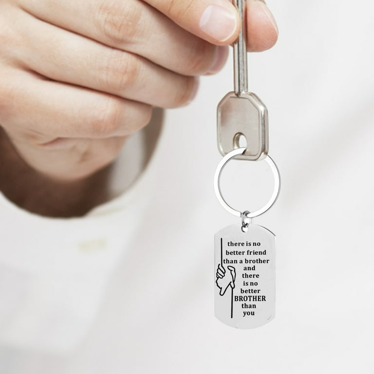 STAINLESS AND BLACK MEMORABLE CROSS MEMORIAL KEYCHAIN