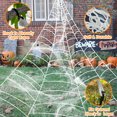 thumbnail image 3 of JEEXI Full Set of Halloween Decorations Outdoor 200'' Triangular Spider Web +3 Giant Fake Red Eyes Spiders, Halloween Décor Indoor for Home, Outside Yard Costumes Party Haunted House Garden Lawn, 3 of 8