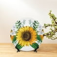 thumbnail image 6 of Balery Sunflowers (2) Print Bone China Decorative Plate Ceramic Dinner Plates Art Crafts with Display Stand-6in, 6 of 6