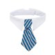thumbnail image 1 of Pajarita para mascotas, corbata formal ajustable hecha a mano para perros y gatos (L, rayas azules) con cierre de velcro ajustable, 1 of 4