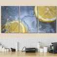 thumbnail image 2 of wall26 Canvas Print Wall Art Slices of Lemon in Ice Water Food Culinary Photography Realism Decorative Natural Colorful Vibrant Diet for Living Room, Bedroom, Office - 24"x36"x3 Panels, 2 of 5