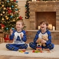 thumbnail image 4 of Family Matching Pajamas Sets Christmas Tree Printed Long Sleeve Tops with Plaid Pants 2Pcs Family Sleepwear, 4 of 9
