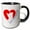Black/White, variant on 3drose, Red Heart, White Cat Silhouette Inside. Cat Volunteer Blue Text, 15oz Mug