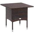 thumbnail image 1 of Brown 20" Outdoor Wicker Coffee Table - Patio Side Table with PE Rattan & Metal Frame for Garden, Balcony & Entryway - 19.7" x 19.7", 1 of 7