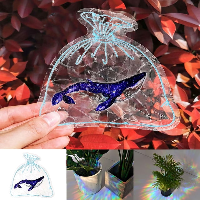 TIMIFIS Home Decor Window Cling Prevention Reusable-Prism Hexagon Butterfly Rainbow Window Glass Decals DecorFall