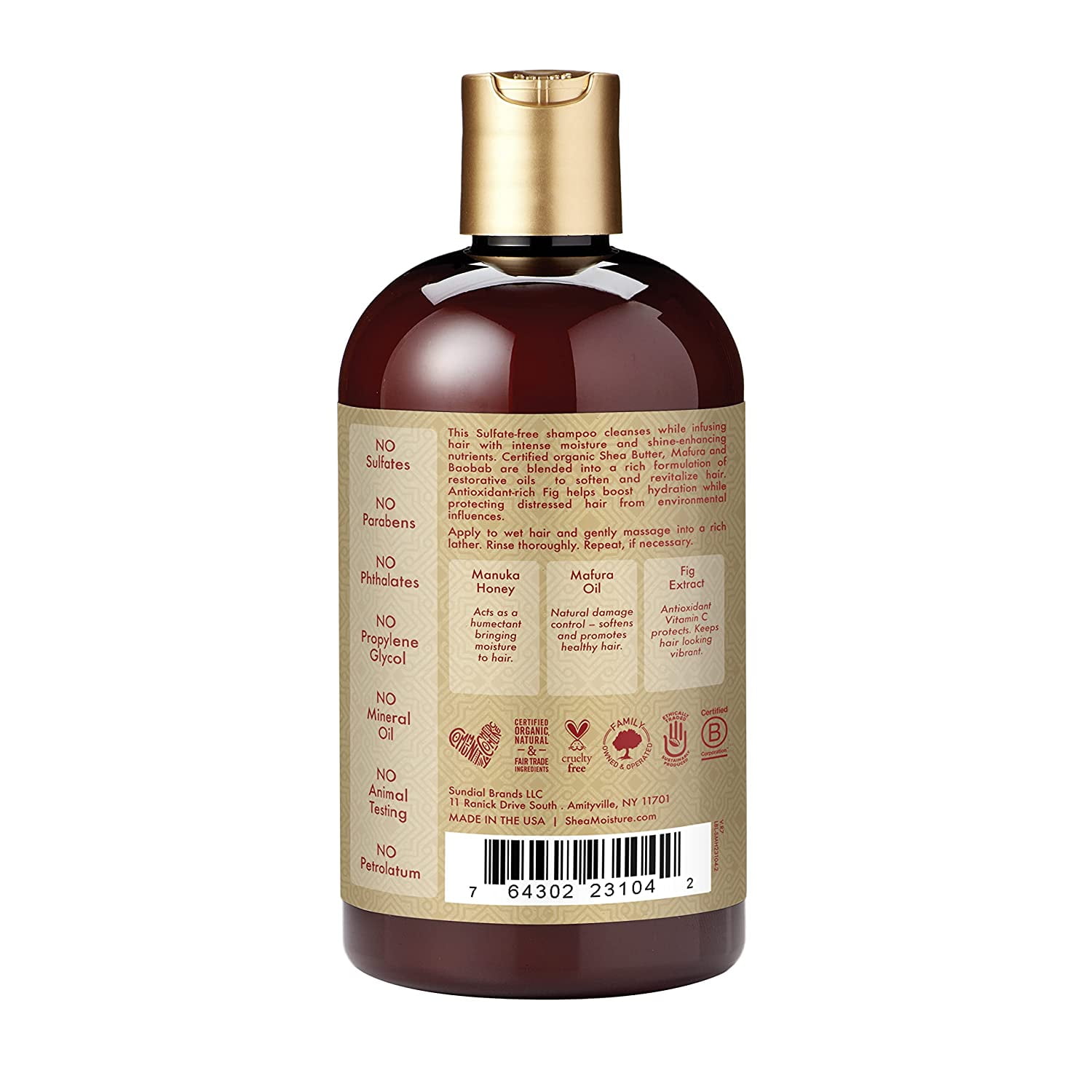 Shea Moisture Manuka Honey & Mafura Oil Intensive Hydration Shampoo 13 oz (Pack of 4)