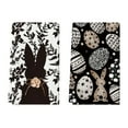 thumbnail image 3 of Lunxisen 4 Pcs Black Bunny Eggs Flower Easter Kitchen Towels Dish Towels, Spring Farmhouse Leaves Decoration Hand Towels, 3 of 8