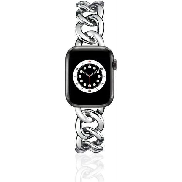 Correas de reloj inteligente de metal con cadena para mujer, de 38/40 mm, compatibles con correas de Apple Watch SE Series 5 Series6 Man, duraderas y ajustables, compatibles con Iwatch 6/5/4/3/2/1