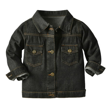 

Boys Heavy Winter Coat Kids Lightweight Jacket Toddler Children Outwear Autumn Winter Long Sleeve Denim Jacket Blouse Boys Black Boys Jacket with Hood
