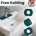 thumbnail image 3 of Fuzoiu Teal On Black Plaid Print Kitchen Faucet Suction Pad, Sink Splash Guard Faucet Mat, Faucet Handle Drip Catcher Tray Drying Mat For Bathroom Kitchen Bathroom Countertop, 3 of 7