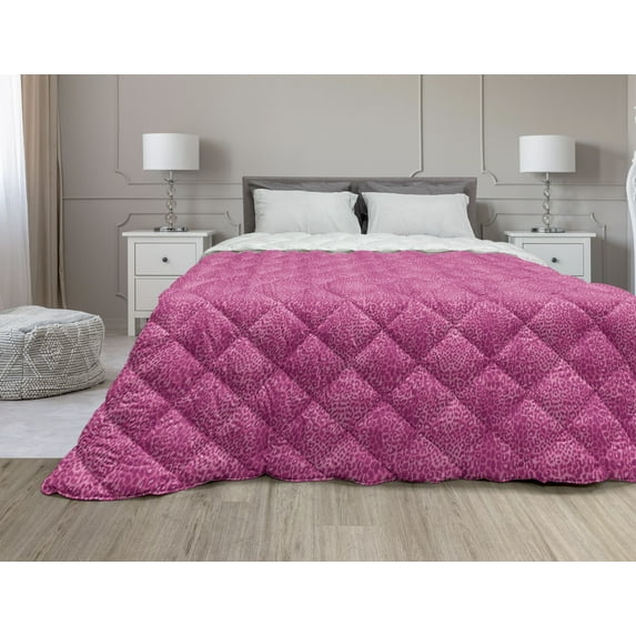 Geometrical Down Alternative Comforter, Japanese Flowers Pattern Inside Colorful Hexagons Shapes in Periodic Design, Microfiber Quilt for All Season, 5 Sizes, Multicolor, by Ambesonne