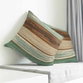 thumbnail image 3 of Teal Brown Pillow Covers 18x18 Inch Decorative Throw Pillow Cover, Farmhouse Rustic Wooden Plank Board Sofa Pillowcases Accent Cushion Case Home Decor Bedroom Living Room, 3 of 6