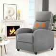 thumbnail image 3 of MCQ Recliner Sofa with Vibration Massage, Adjustable Footrest Chair for Lounge Bedroom, Gray, 3 of 11