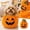 A001- A, variant on Halloween Pumpkin Dog Costume with Soft Plush Hoodie and Wizard Hat, Cute Pet Apparel for Small Dogs Cats, Fall Party Outfit Dress Up Clothes, 1 Set