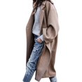 thumbnail image 1 of LinYooLi Women‘s Casual Lapel Button Long Solid Color Wool Blend Coat Loose Trench Coat Overcoat, 1 of 5
