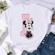 thumbnail image 1 of Camiseta de dibujos animados de Disney para mujer, blusa blanca de manga corta con letras sueltas de los años 90, Kawaii, Mickey Mouse y Minnie, 1 of 4