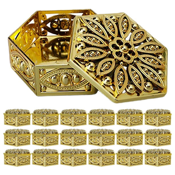 24 cajas de dulces de estilo europeo, elegantes cajas de regalo para bodas, decoraciones para fiestas de cumpleaños y recuerdos de té, pequeños contenedores para dulces, postres y macarrones