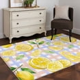 thumbnail image 3 of Watercolor Lemons Area Rugs 2.7'x5', Washable Small Throw Rugs for Kitchen Bedroom, Summer Purple Pink Buffalo Plaid Indoor Outdoor Rug Non-Slip Low Pile Carpet Runner Reversible Floor Mats, 3 of 8