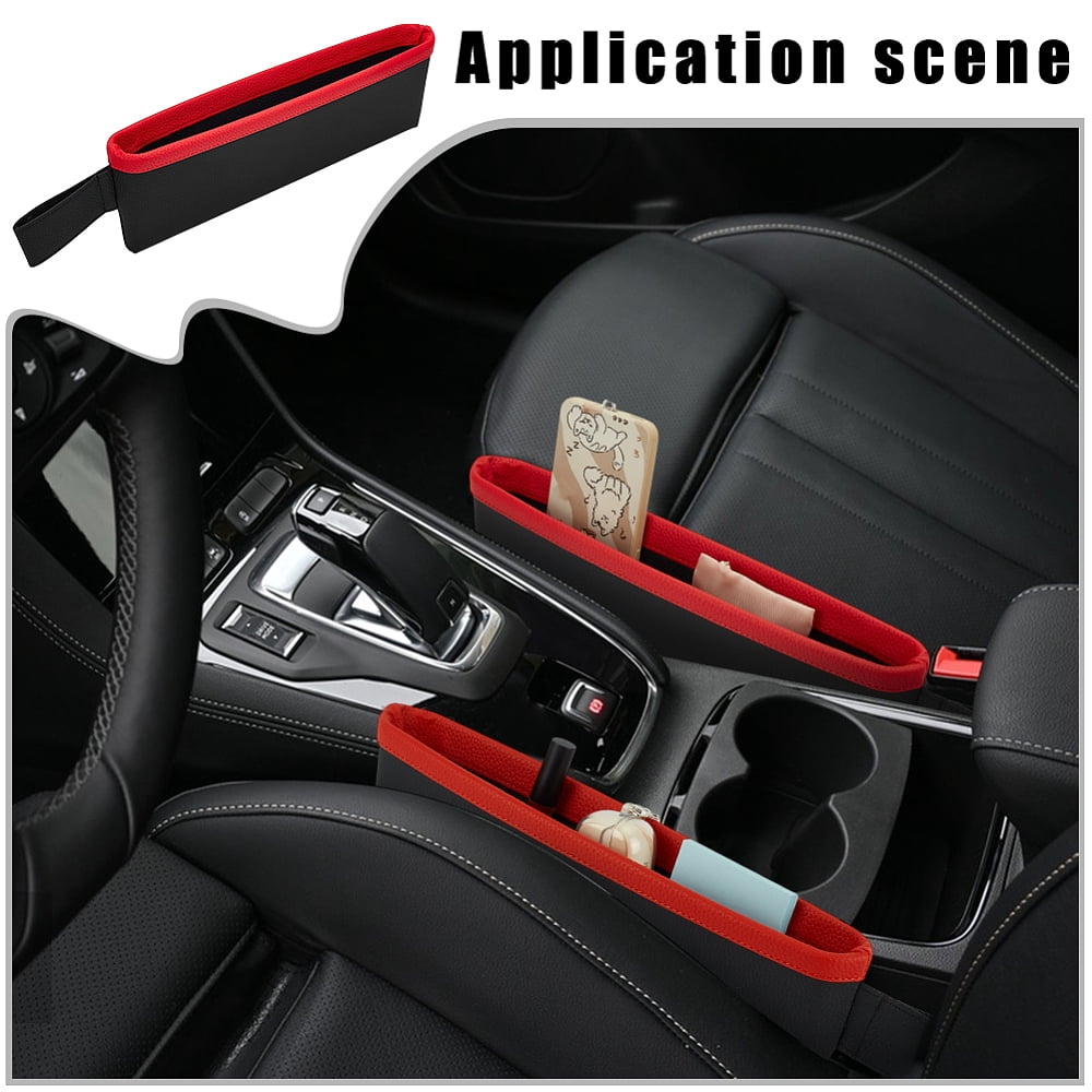 Imitation Leather with Plastic Car Seat Gap Storage Box Rectangle Black 44cm DIY
