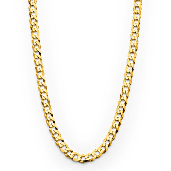 Metal Masters Men's 14K Gold over Sterling Silver Italian Curb Chain 4MM 16" 18" 20" 22" 24" 30"