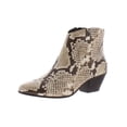 thumbnail image 1 of INC Womens Beige Snake Western-Inspired Comfort Idra Round Toe Block Heel Zip-Up Dress Booties 11 M, 1 of 2