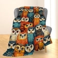 thumbnail image 2 of Vibrant Owl Blanket | Soft Warm Fuzzy Lightweight Flannel Colorful Owl Throw Perfect for Couch, Bed, Decor, Travel & Outdoor Use, Cozy Blankets for Adults Kids Women Boys Girls 60×50 in, 2 of 10